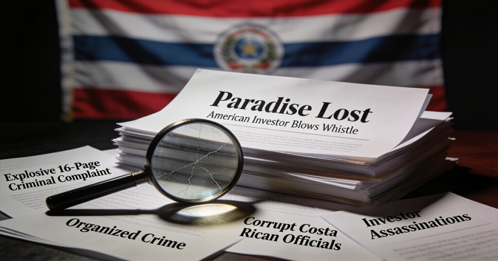 Paradies verloren: Amerikanischer Investor pfeift in explosiver 16-seitiger Strafanzeige und beschuldigt Costa Rican Beamte des organisierten Verbrechens und Investorenmorde