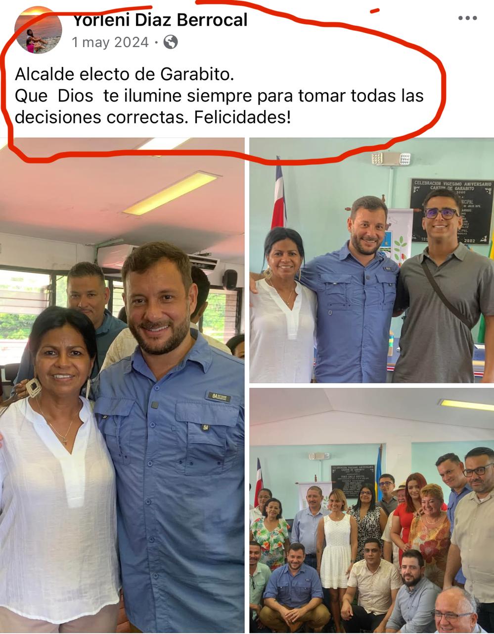 Der angeblich korrupte Anwalt Yorleni Diaz Berrocal hat das Foto der drei gemeinsam in den sozialen Medien veröffentlicht.